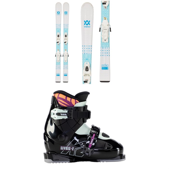 Völkl - Flair Jr Skis + vMotion 4.5 GW Bindings + K2 Luvbug 2 Ski Boots - Kids' 2023