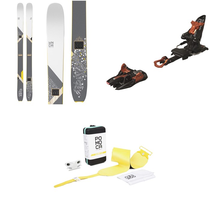 WNDR Alpine - Vital 100 Reverse Camber Skis 2022 + Marker Kingpin 13 Alpine Touring Ski Bindings 2020 + Pomoca Climb 2.0 Climbing Skins