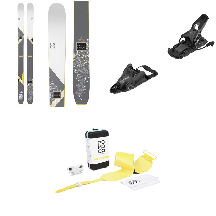 WNDR Alpine - Vital 100 Reverse Camber Skis 2022 + Salomon S/Lab Shift MNC 13 Alpine Touring Ski Bindings 2023 + Pomoca Climb 2.0 Climbing Skins