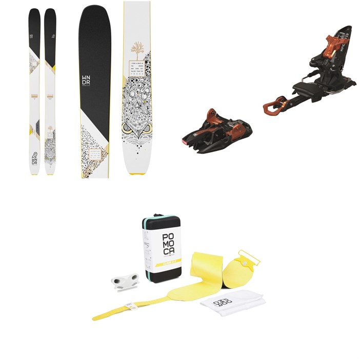 WNDR Alpine - Intention 110 Camber Skis 2022 + Marker Kingpin 13 Alpine Touring Ski Bindings 2020 + Pomoca Climb 2.0 Climbing Skins