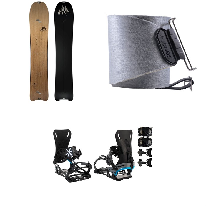 Jones - Jones Hovercraft Splitboard + Nomad Quick Tension Tail Clip Splitboard Skins + Karakoram PRIME NOMAD + Split Interface Splitboard Bindings 2023