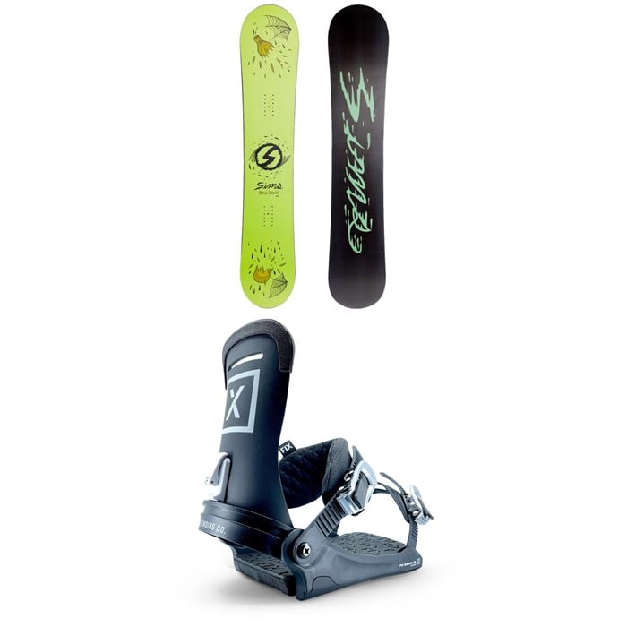 Sims - Bowl Squad Snowboard + Fix Yale Snowboard Bindings 2023