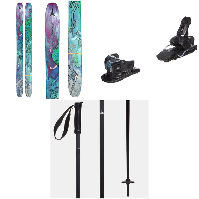 Atomic - Bent Chetler 120 Skis + Salomon Warden MNC 13 Ski Bindings + evo Merge Ski Poles