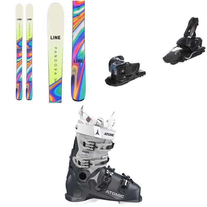 Line Skis - Pandora 94 Skis - Women's + Salomon Warden MNC 13 Ski Bindings + Atomic Hawx Ultra 95 S W GW Ski Boots - Women's 2023