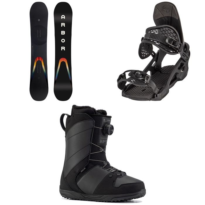 Arbor - Formula Rocker Snowboard + Arbor Spruce Snowboard Bindings + Ride Anthem Snowboard Boots 2023