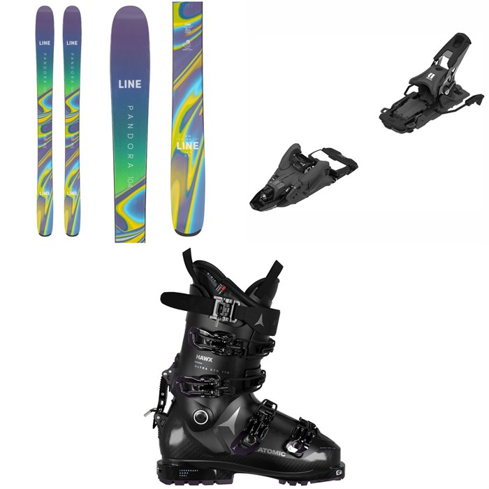 Line - Line Skis Pandora 104 Skis + Armada Shift MNC 10 Alpine Touring Ski Bindings + Atomic Hawx Ultra XTD 115 W CT GW Alpine Touring Ski Boots - Women's 2023