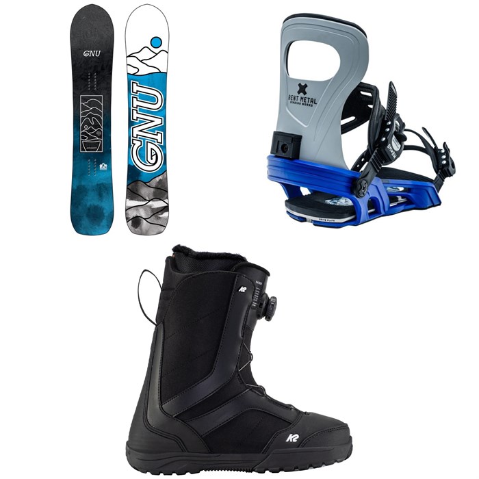GNU - Antigravity C3 Snowboard + Bent Metal Joint Snowboard Bindings + K2 Raider Snowboard Boots 2023