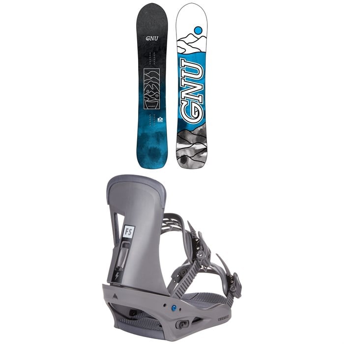 GNU - Antigravity C3 Snowboard + Burton Freestyle Snowboard Bindings 2023