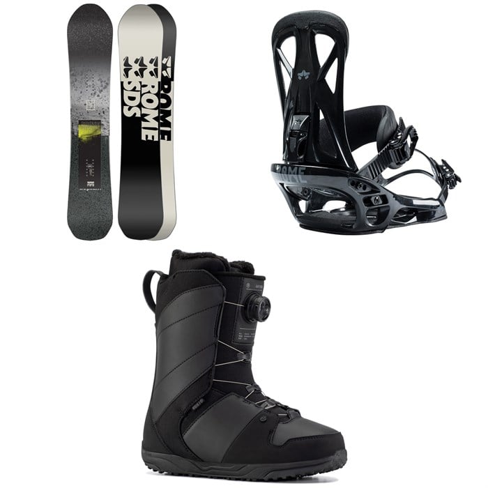 Rome - Warden Snowboard + Rome United Snowboard Bindings + Ride Anthem Snowboard Boots 2023