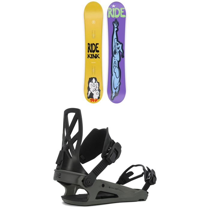 Ride - Kink Snowboard + C-4 Snowboard Bindings 2024
