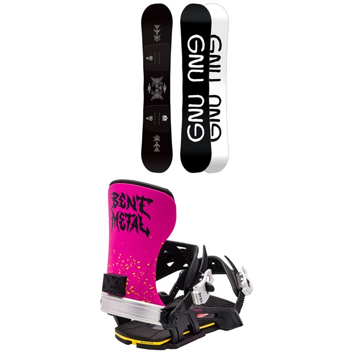 GNU - Riders Choice Asym C2X Snowboard + Bent Metal Transfer Snowboard Bindings 2024