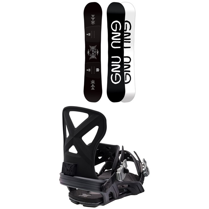GNU - Riders Choice Asym C2X Snowboard + Bent Metal Cor-Pro Snowboard Bindings 2024