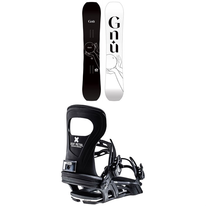 GNU - Gloss C2E Snowboard + Bent Metal Bolt Snowboard Bindings - Women's 2024