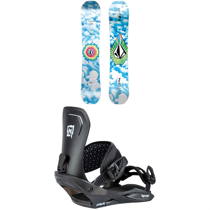 Nitro - Ripper X Volcom Snowboard + Charger Snowboard Bindings - Kids' 2024