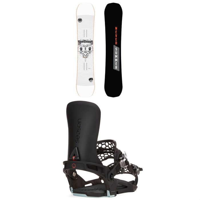 Never Summer - Easy Rider Snowboard + Season Universal Snowboard Bindings 2024