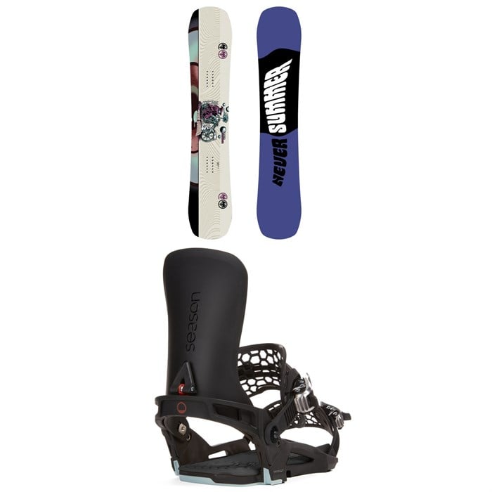 Never Summer - Proto Slinger Snowboard + Season Universal Snowboard Bindings 2024