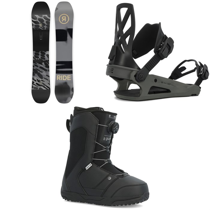Ride - Manic Snowboard + C-4 Snowboard Bindings + Rook Snowboard Boots 2024