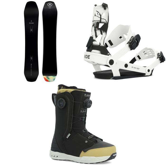 Ride - Deep Fake Snowboard + A-8 Snowboard Bindings + Lasso Pro Snowboard Boots 2024