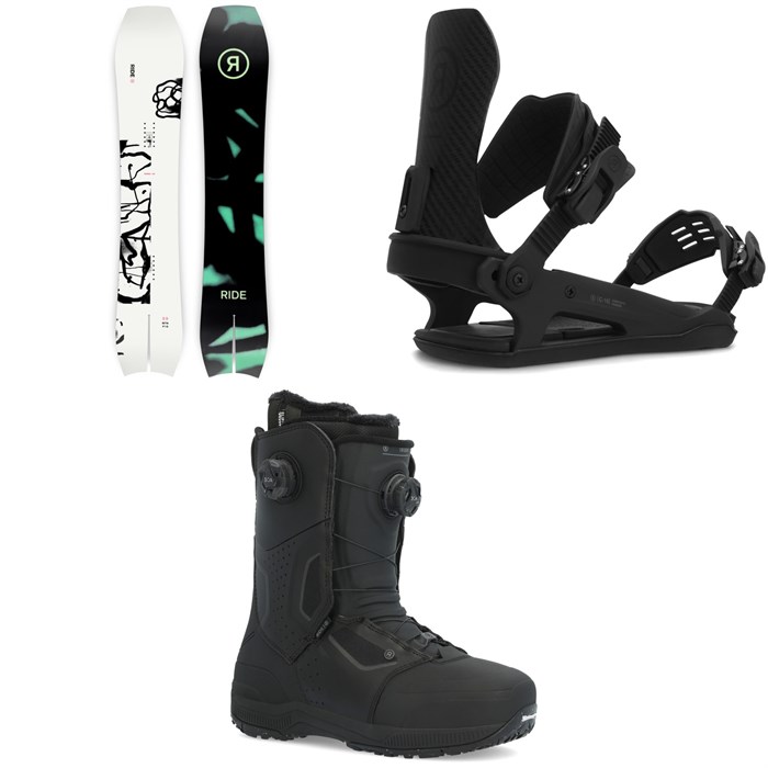 Ride - MTNpig Snowboard + C-10 Snowboard Bindings + Trident Boa Snowboard Boots 2024