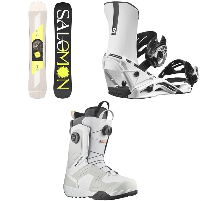 Salomon - Assassin Snowboard + District Snowboard Bindings + Dialogue Dual Boa Snowboard Boots 2024