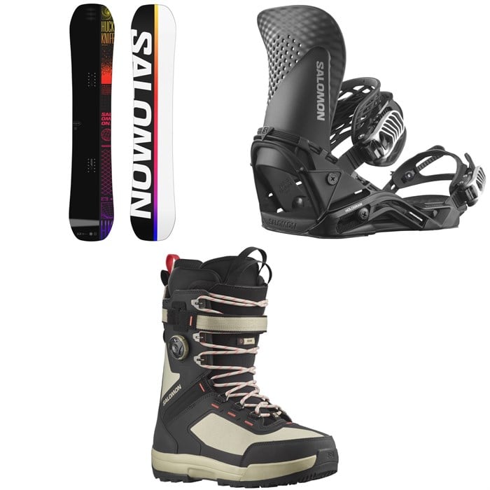 Salomon - Huck Knife Pro Snowboard + Hologram Snowboard Bindings + Echo Lace SJ Boa Snowboard Boots 2024