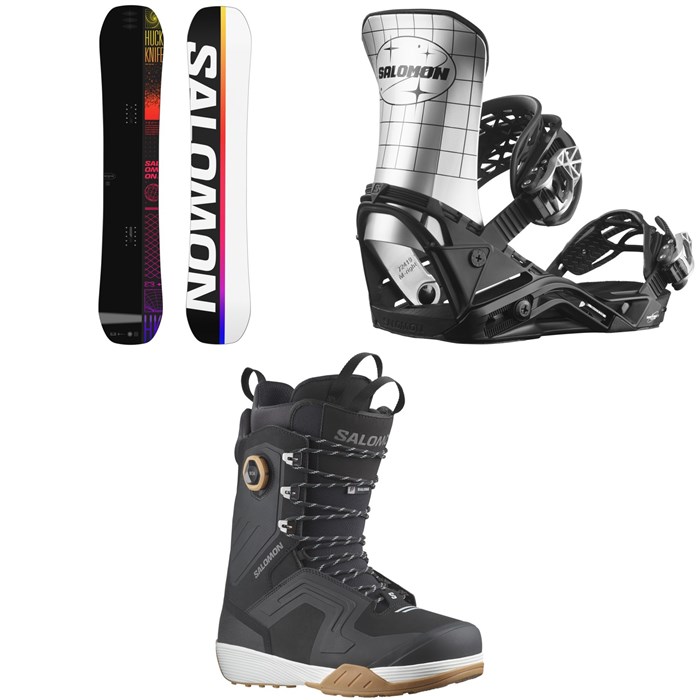 Salomon - Huck Knife Pro Snowboard + District Pro Team Snowboard Bindings + Dialogue Lace SJ Boa Snowboard Boots 2024