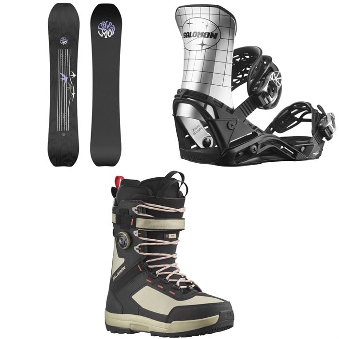 Salomon - Highpath Snowboard + Salomon District Pro Team Snowboard Bindings + Salomon Echo Lace SJ Boa Snowboard Boots