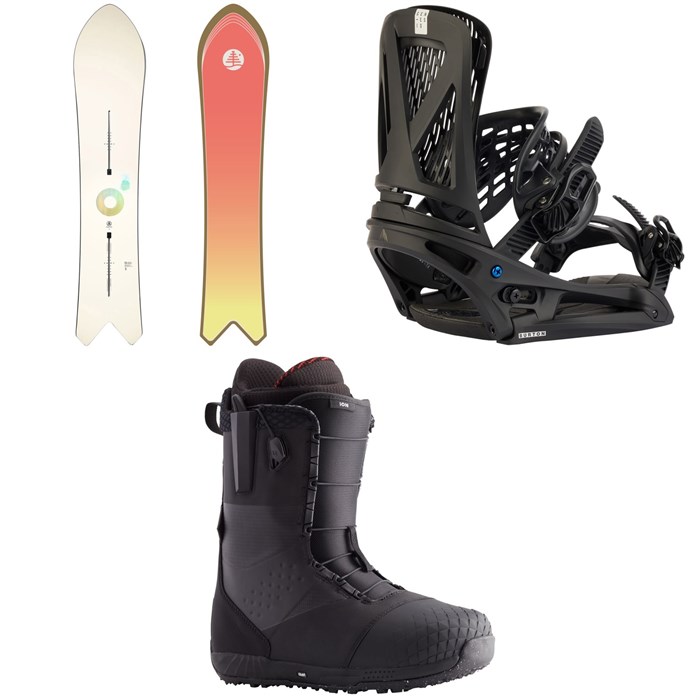 Burton - Family Tree Short Stop Snowboard + Genesis EST Snowboard Bindings + Ion Snowboard Boots 2024