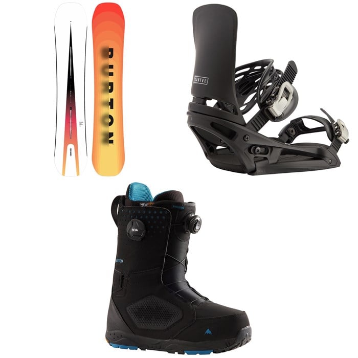 Burton - Custom Flying V Snowboard + Cartel EST Snowboard Bindings + Photon Boa Snowboard Boots 2024