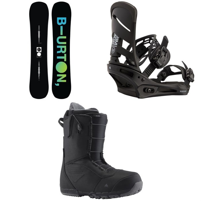 Burton - Instigator Flat Top Snowboard + Mission Snowboard Bindings + Ruler Snowboard Boots 2024