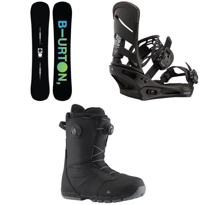Burton - Instigator Flat Top Snowboard + Mission Snowboard Bindings + Ruler Boa Snowboard Boots 2024