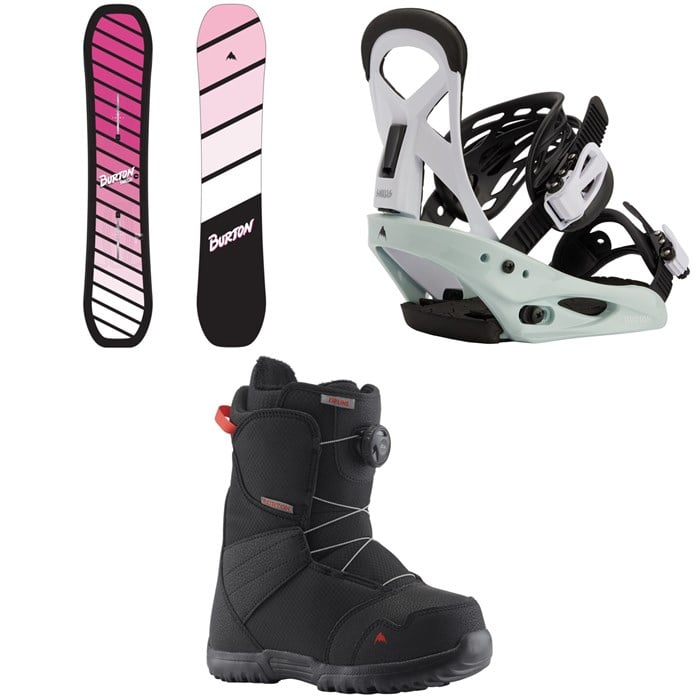 Burton - Smalls Snowboard + Mission Smalls Snowboard Bindings + Zipline Boa Snowboard Boots - Kids' 2024