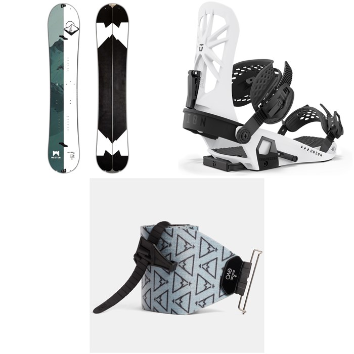 Weston Switchback Splitboard + Union Explorer Splitboard Bindings + evo x Pomoca Pro Glide Splitboard Skins 2024