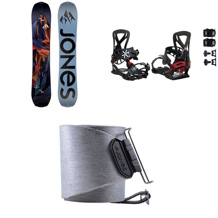 Jones - Jones Frontier Splitboard + Karakoram PRIME Grizzly + Split Interface Splitboard Bindings + Nomad Quick Tension Tail Clip Splitboard Skins 2024