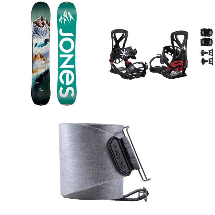 Jones - Jones Dream Weaver Splitboard + Karakoram PRIME Grizzly + Split Interface Splitboard Bindings + Nomad Quick Tension Tail Clip Splitboard Skins - Women's 2024