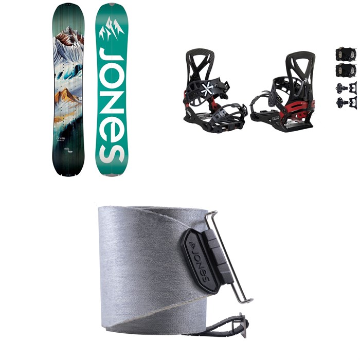 Jones - Dream Weaver Splitboard + Karakoram PRIME Grizzly + Split Interface Splitboard Bindings + Nomad Quick Tension Tail Clip Splitboard Skins - Women's 2024