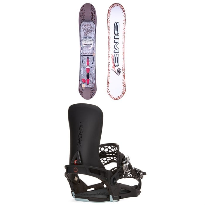 Sims - Nub Snowboard 2024 + Season Universal Snowboard Bindings