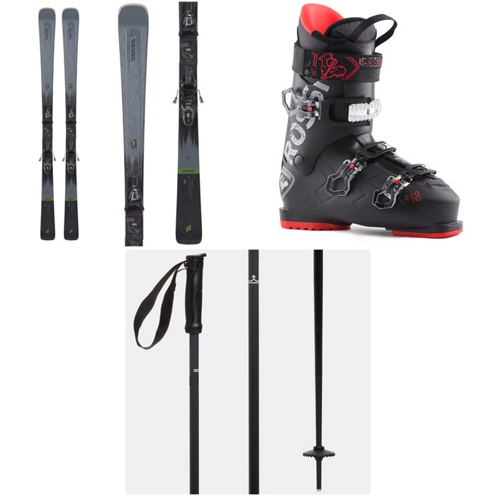 K2 - Disruption 76 Skis + M2 10 Quikclik Bindings + Rossignol Evo 70 Ski Boots + evo Merge Ski Poles 2024