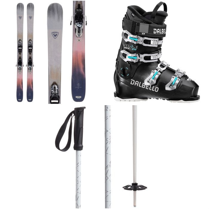 Rossignol - Rallybird 90 Pro Skis + Xpress 10W GW Bindings + Dalbello Veloce Max 65 W Ski Boots - Women's + evo Refract Ski Poles 2024