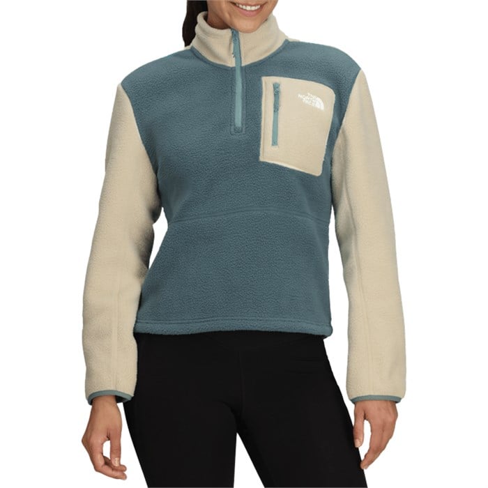 売れ筋商品|||ノースフェイス パーカー・スウェットシャツ レディース アウター YUMIORI  ZIP - Fleece jumper - forest olive/shallow blue/black The North Face YUMIORI ¼ ZIP - Fleece jumper - forest olive