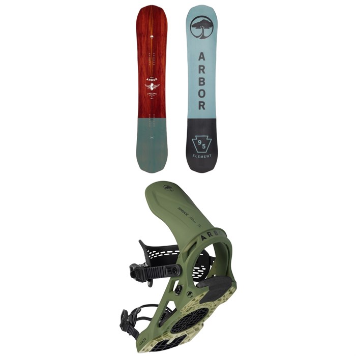 Arbor - Element Camber LTD Snowboard + Spruce Snowboard Bindings