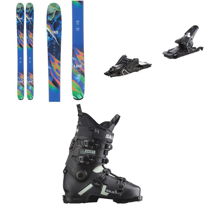 Line Skis - Pandora 104 Skis - Women's + Salomon S/Lab Shift MNC 13 Alpine Touring Ski Bindings + Salomon Shift Pro 90 Alpine Touring Ski Boots - Women's 2024