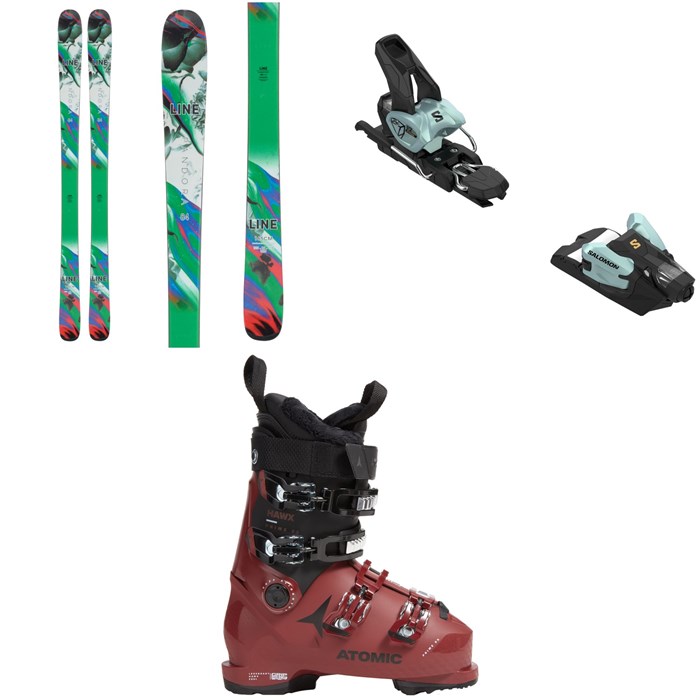 Line Skis - Pandora 84 Skis - Women's + Salomon Strive 12 GW Ski Bindings + Atomic Hawx Prime 95 GW Ski Boots - Women's 2024