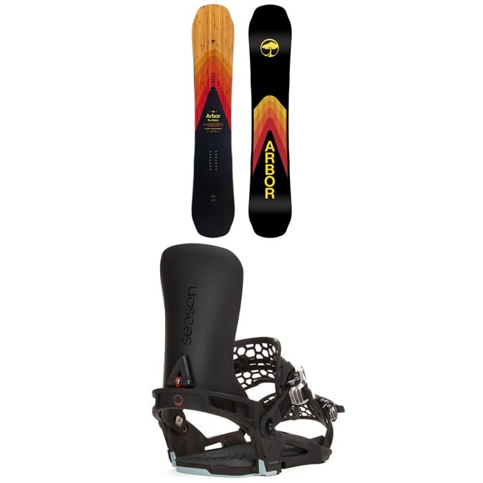 Arbor - Shiloh Camber Snowboard + Season Universal Snowboard Bindings 2024