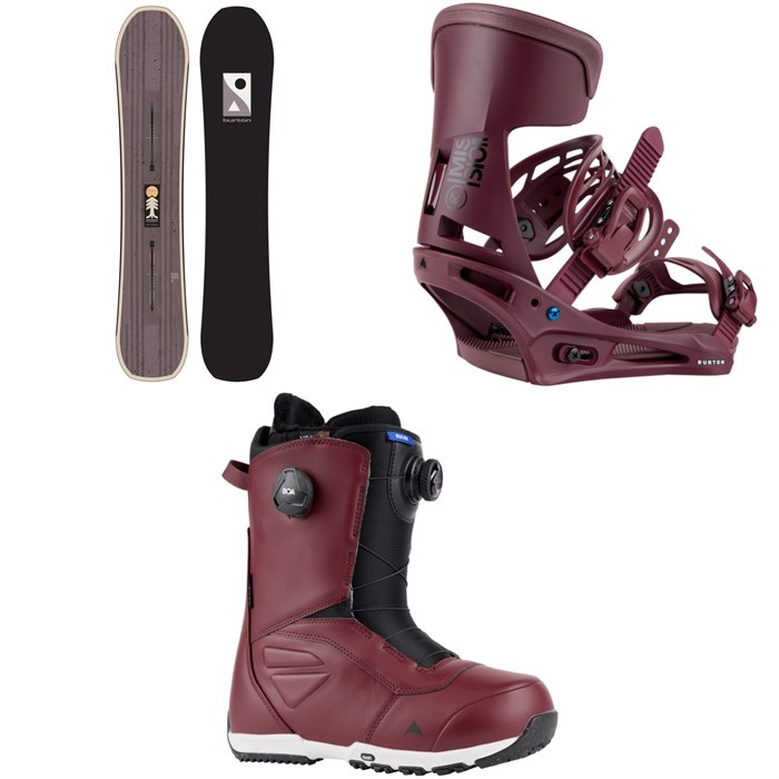 Burton - Cartographer Snowboard + Mission Snowboard Bindings + Ruler Boa Snowboard Boots