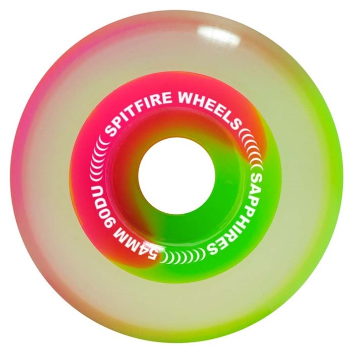 Spitfire - Spitfire 90a Neon Pink/Green Sapphire Skateboard Wheels