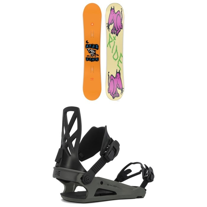 Ride - Kink Snowboard + C-4 Snowboard Bindings 2025