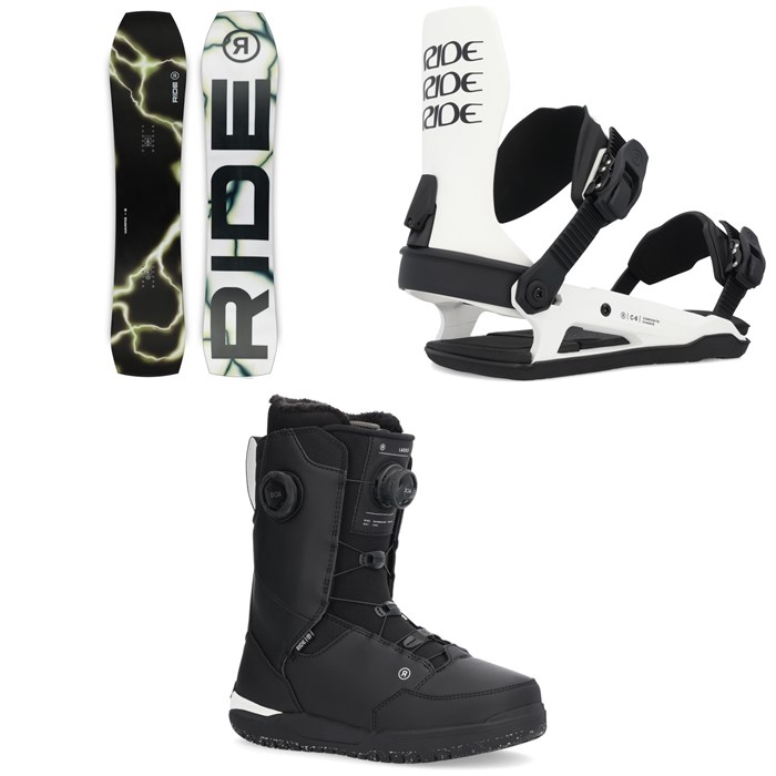 Ride - Warpig Snowboard + C-6 Snowboard Bindings + Lasso Boa Snowboard Boots 2025