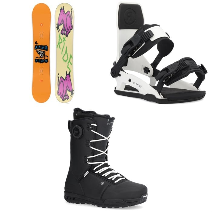 Ride - Kink Snowboard + C-6 Snowboard Bindings + Fuse Snowboard Boots 2025