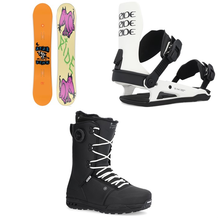 Ride - Kink Snowboard + C-6 Snowboard Bindings + Fuse Snowboard Boots 2025